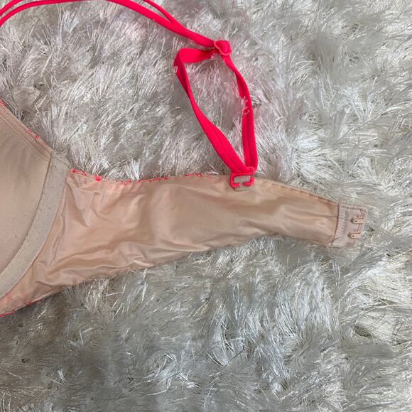 Victoria's Secret Very Sexy Push Up Bra Nude Neon Pink Sz 34B - Picture 5 of 7